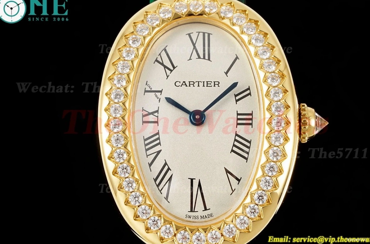 Baignoire LE Dia Ladies YG Green Dial Quartz AF 31mm White 0407